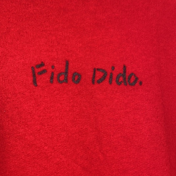 Vintage 1985 Fido Dido Red Double-sided Sweatshirt (L) RARE! - Picture 3 of 6